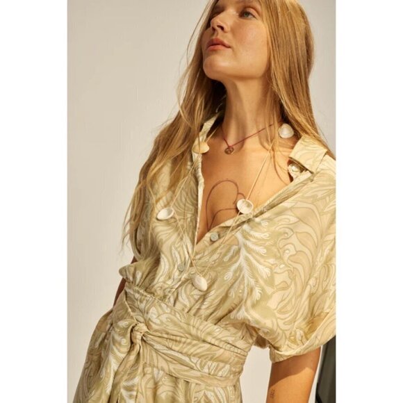 💕NATALIE MARTIN💕 Harper Maxi Dress ~ 100% Silk Jungle Print Agave Large L NWT - Picture 9 of 16